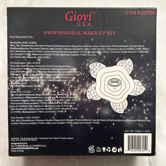 Giovi U.S.A. Professional Make-Up Kit Complete Makeover With Runway Colors - Picture 2 of 9